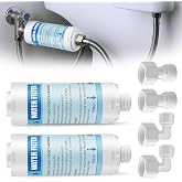 2 Pack Bidet Water Filter and Adapter for Electric Bidet Toilet Seats | Reduce Mineral Deposits, Soften Hard Water, Extends Bidet Lifespan, Easy Installation, Long-Lasting &amp; Low Maintenance