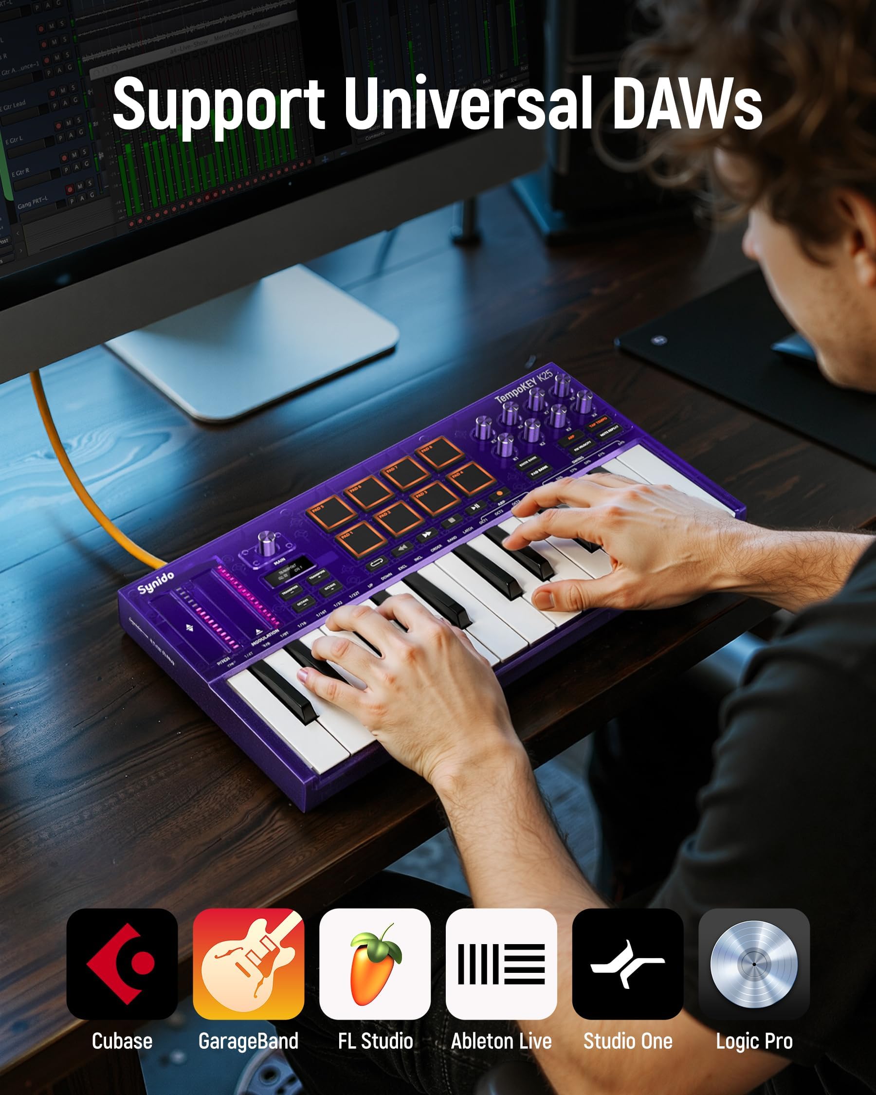 Mua Synido 25 Key USB MIDI Keyboard Controller with Drum Pads ...