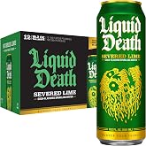 Liquid Death Soda-Flavored Sparkling Water - Severed Lime (Classic Lime Soda), Less Sugar*, Huge Flavor, No Artificial Sweeteners, King Size 19.2 Fl Oz (Pack of 12)