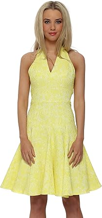 yellow lace dress uk