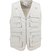 LUSI MADAM Men's Poplin Outdoors Travel Sports Multi-Pockets Work Fishing Vest