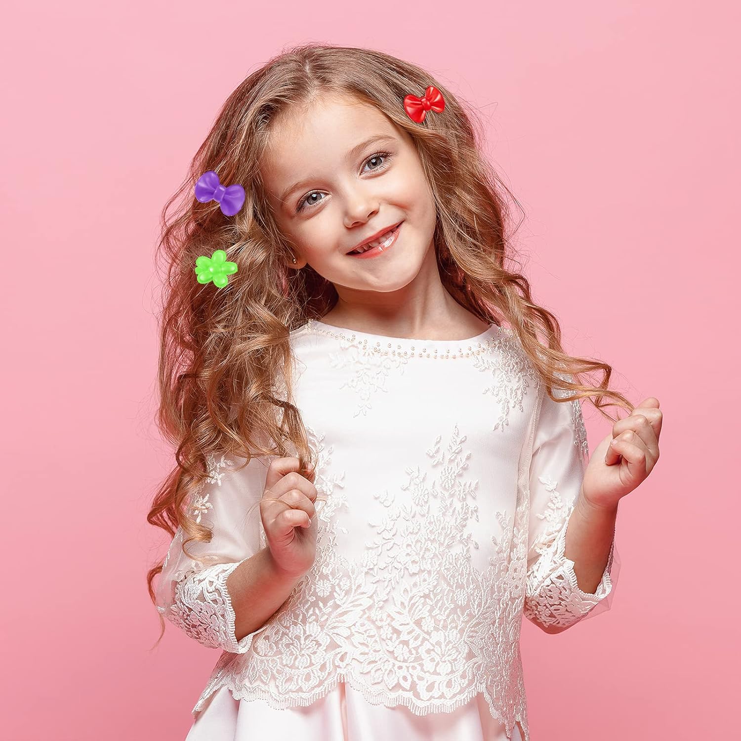 100 Pieces Self Hinge Barrettes Plastic Hair Barrette Girl Hair Clip Barrette Multi Design Cute Hair Barrette Selection Cartoon Design Hairpin for Girl (Plum Blossom, Bow) : Beauty