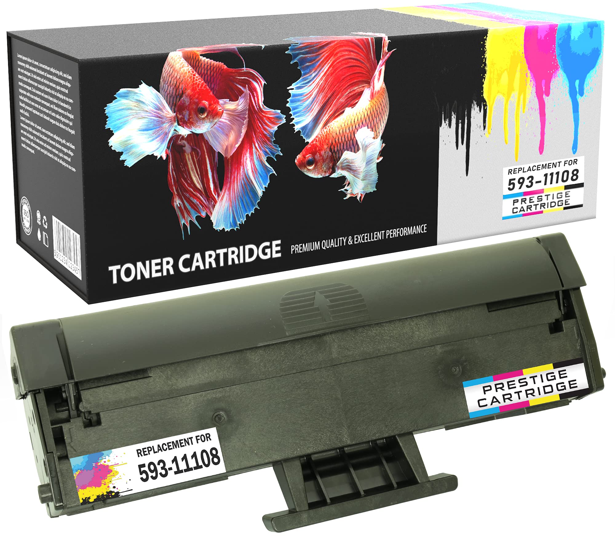 Prestige Cartridge Compatible Dell HF44N, 593-11108 Laser Toner Cartridge for Dell Printers - Black