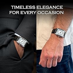 Miykon Vintage Watches for Men - Tank Square Silver