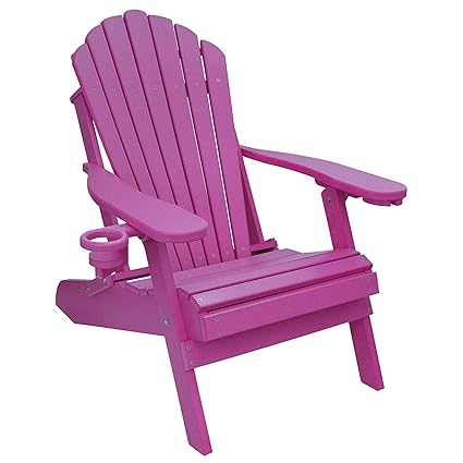 Eccb Outdoor Outer Banks Deluxe Oversized Poly Lumber Folding Adirondack Chair Purple