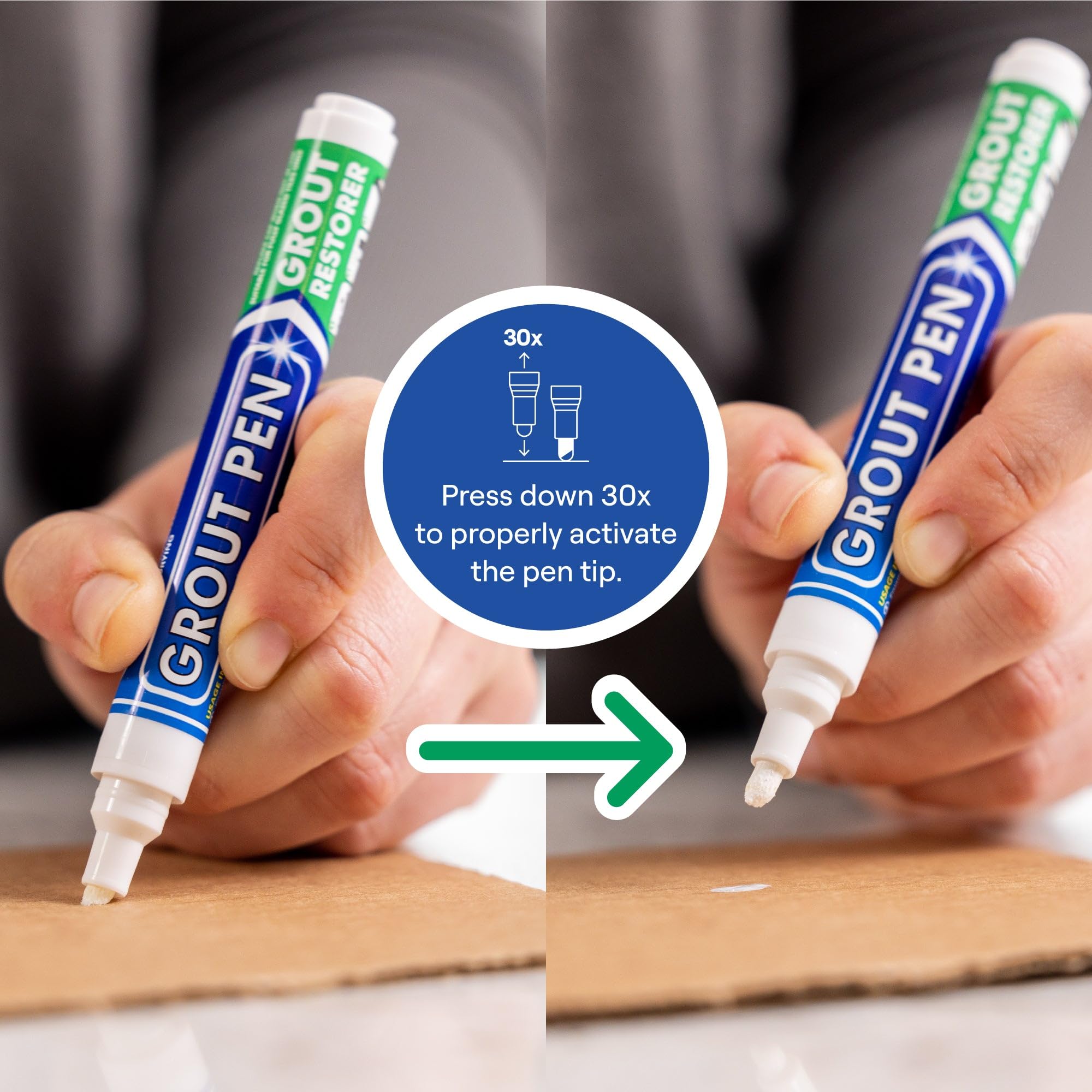 Grout Pen White Tile Paint Marker: Waterproof Grout Paint, Tile Grout Colorant and Sealer Pen - White, Narrow 5mm Tip (7mL)