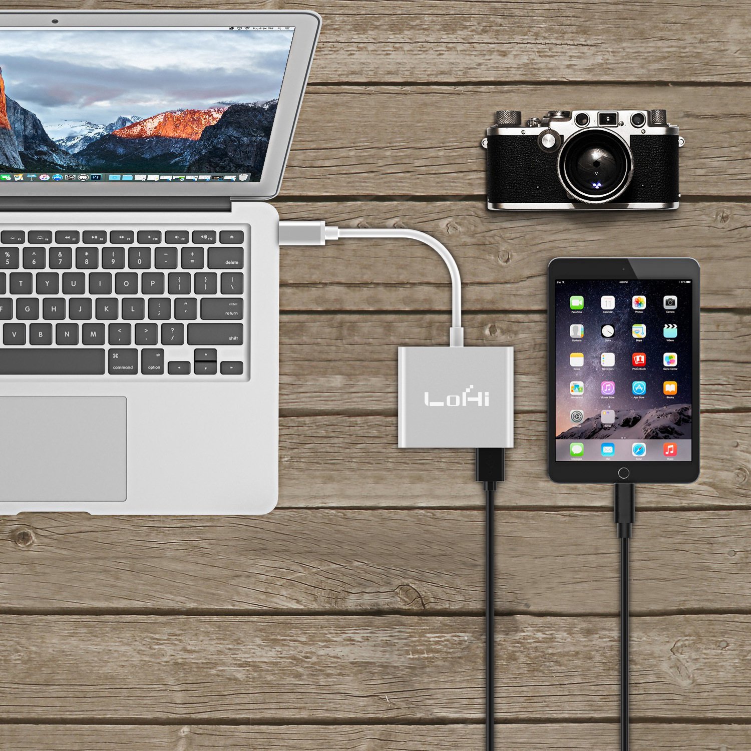 USB-C-to-HDMI, LoHi 3-in-1 Digital Multiport adapter, USB-C Quick Charging + HDMI (Supports 4K) + USB 3.1 Port, for HDMI Converter and MacBook /ChromeBook Pixel/USB-C Devices (Sliver)