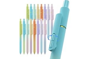 inkipen 16Pcs Gel Pens - 0.5mm Black Ink Pens Fine Point Smooth Writing, Quick Drying Retractable Pen for Journaling, Cute Sc