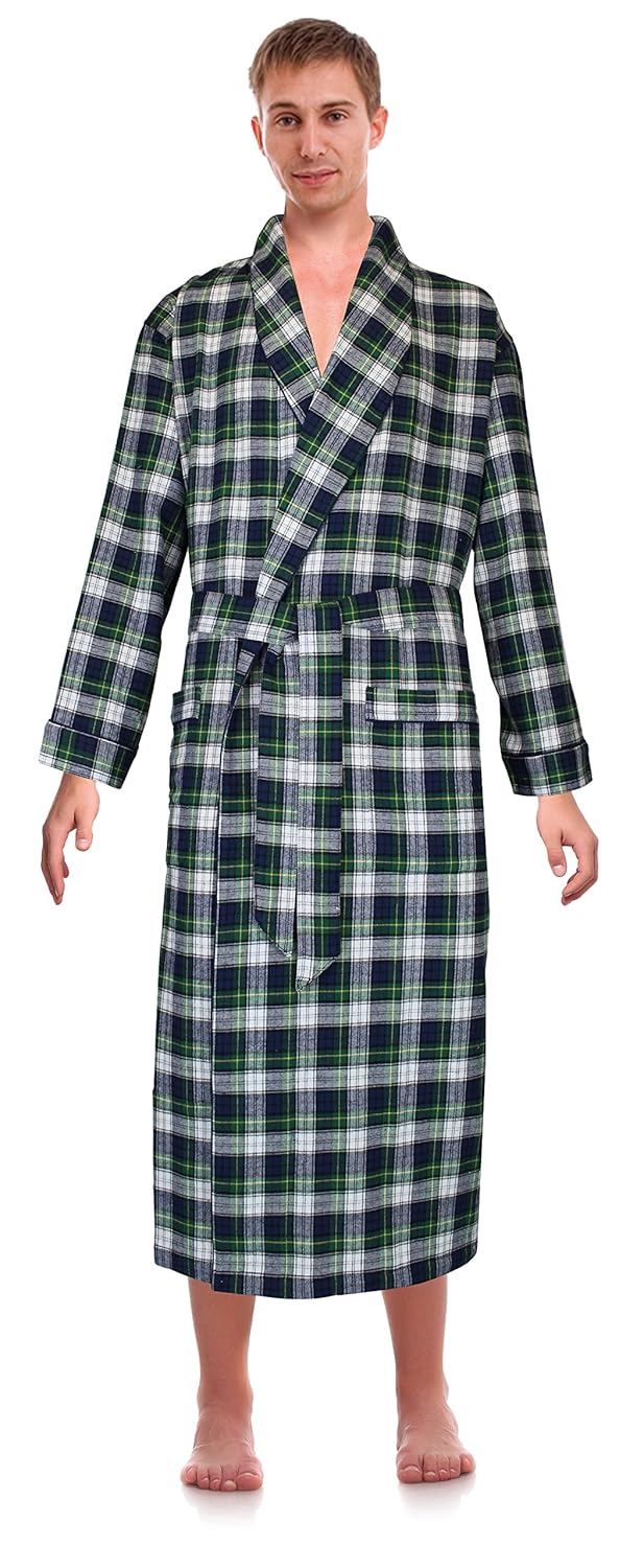 Casual Trends Classical Sleepwear Men/&rsquo;s 100/% Cotton Flannel Shawl Collar Robe,