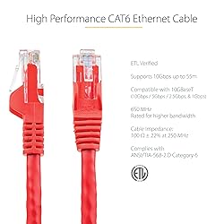 StarTech.com 10m CAT6 Ethernet Cable - Red CAT 6