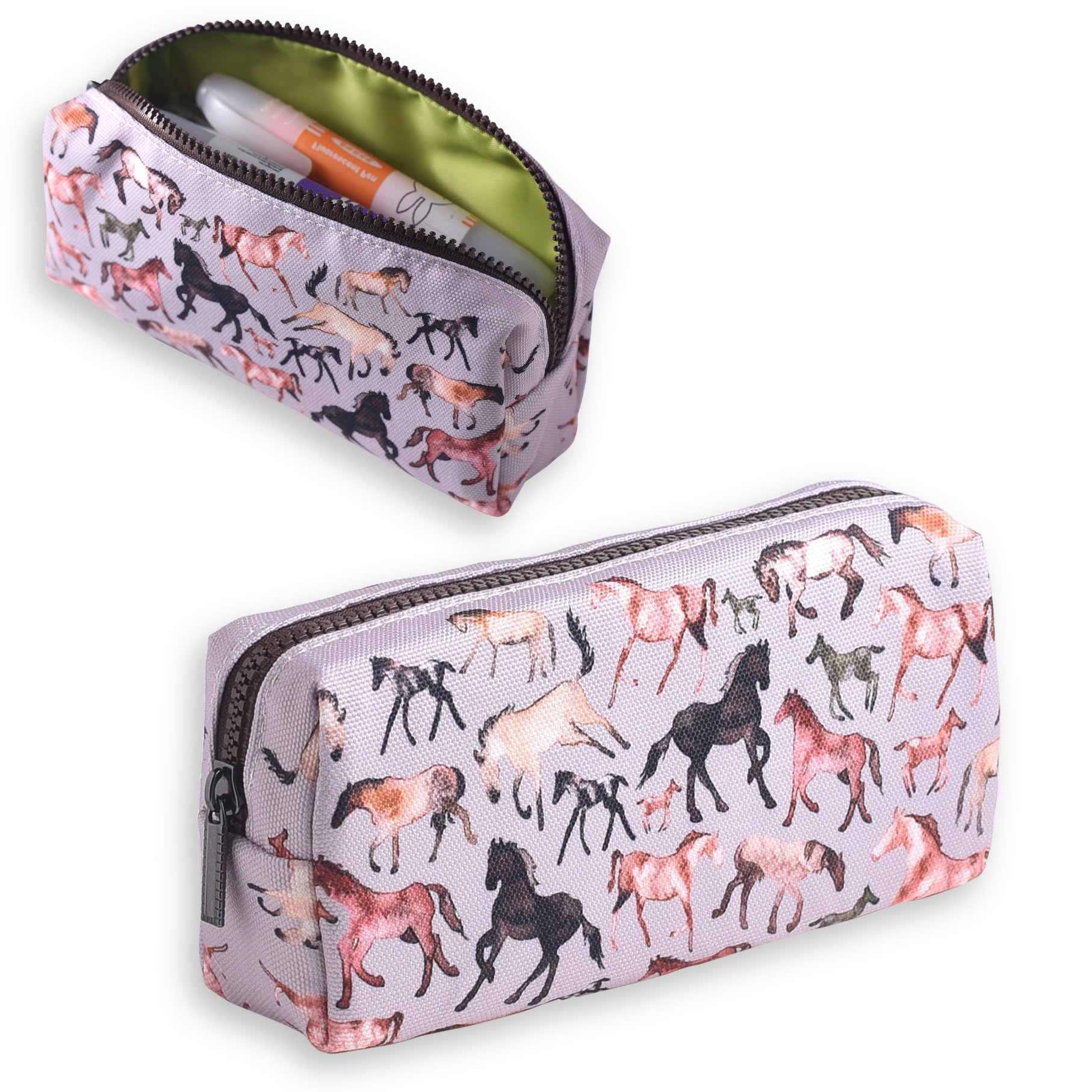 LParkin Horse Large Capacity Pencil Case, Horses Gifts for Horse Lovers, Small Pencil Bags with Zipper for School, Office Stationery Organizer Cosmetic Bag Coin Pouch Back to School Supplies