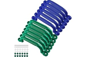 Restroma 12 Pcs Playground Safety Handles Plastic Grab Handle Playhouse Safety Hand Grips Playset Equipment for Kids Treehouse Playground, 2 Colors