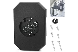BOUYAO 8141DBL Siding Lamp Mounting Blocks Kits, Light Mounting Block Plate with Built-in Electrical Box for 1/2 Inch (0.5") Outdoor Double 4" Siding Lap 1/2" Vertical Double Siding Lap (Black)