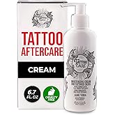 Tattoo Aftercare Lotion, Color Brightening and Enhancing Moisturizer, Ink Hydration Cream, for New and Old Tattoos - Cruelty-Free - Fluid 6.7 oz