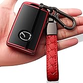 Teenpull Fit for Mazda Key Fob Cover with Keychain – TPU 360 Degree Full Protection Case Compatible with 2019-2023 Mazda 3, C