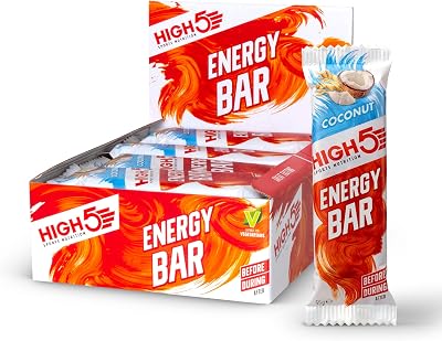 HIGH5 Energy Bars 12x55g Coconut Vegan Oat Bars for Running Cycling