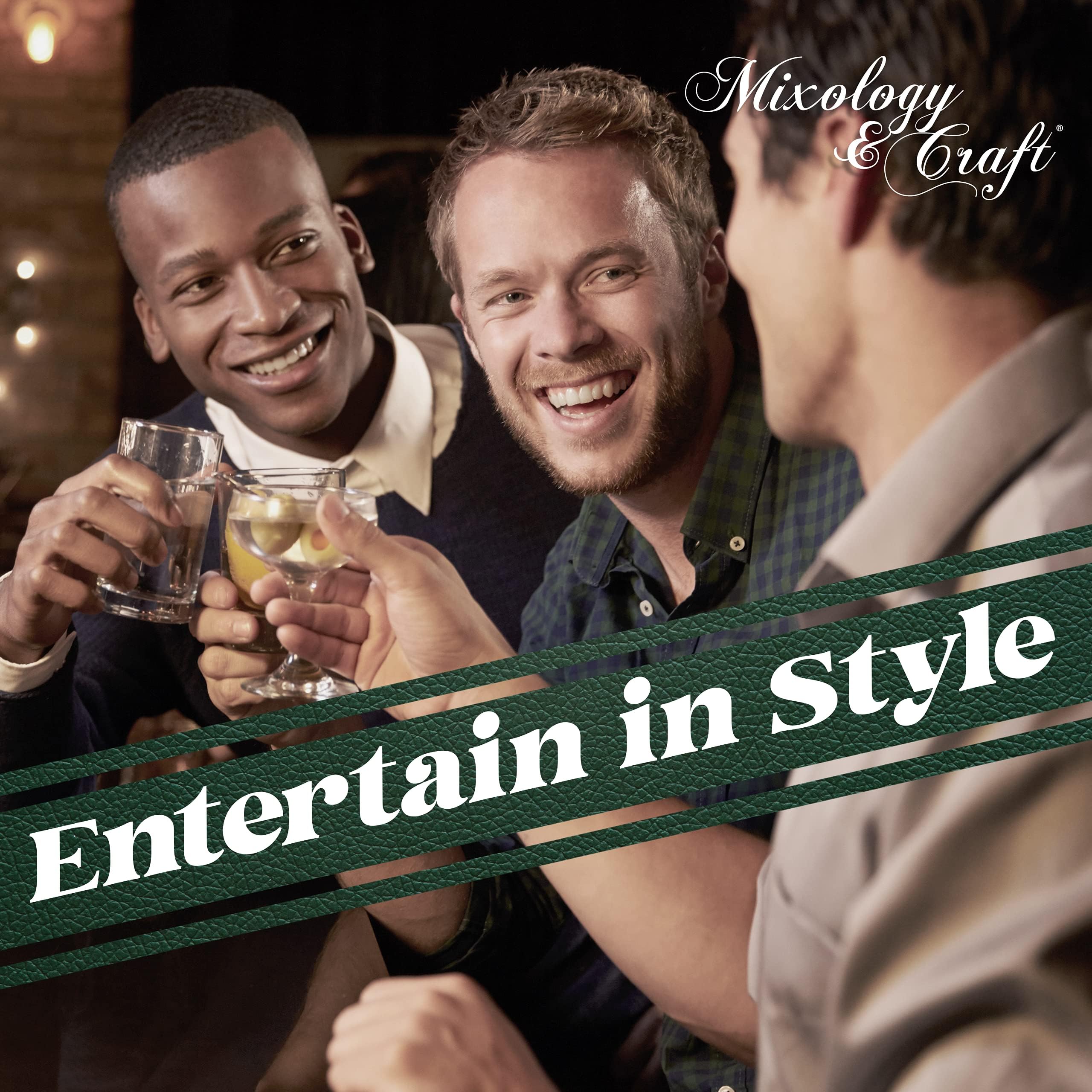 Mixology Bartender Kit: 10-Piece Bar Tool Set with Mahogany Stand | Perfect Home Bartending Kit and Martini Cocktail Shaker Set For a Perfect Drink Mixing Experience | Fun Housewarming Gift (Gold) - Image 8