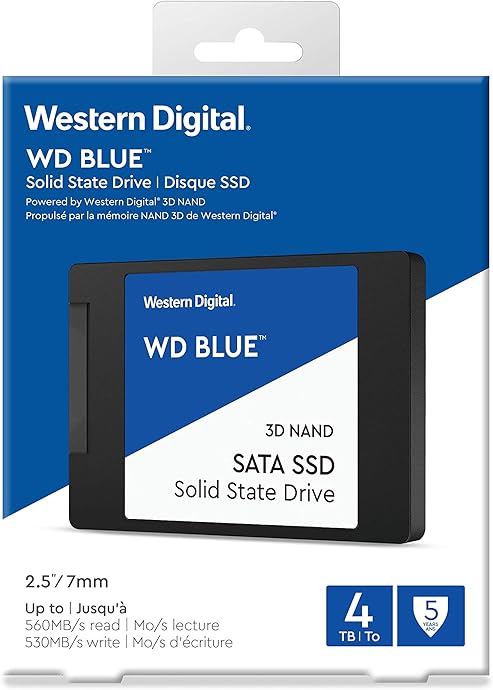金盒特价 WD 西部数据 3D版 NAND SATA接口 4TB 蓝标 SSD 2.5寸固态硬盘 7折$384.99史低 海淘转运到手约¥2716 金盒特价 WD 西部数据 3D版 NAND SATA接口 4TB 蓝标 SSD 2.5寸固态硬盘 7折$384.99史低 海淘转运到手约¥2716