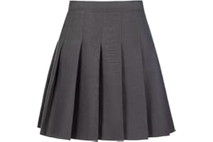 Tivifox Womens Girls Pleated Tennis Skirts High Waisted A-line Skirt School Uniform Athletic Golf Skorts with Shorts,2T-4XL