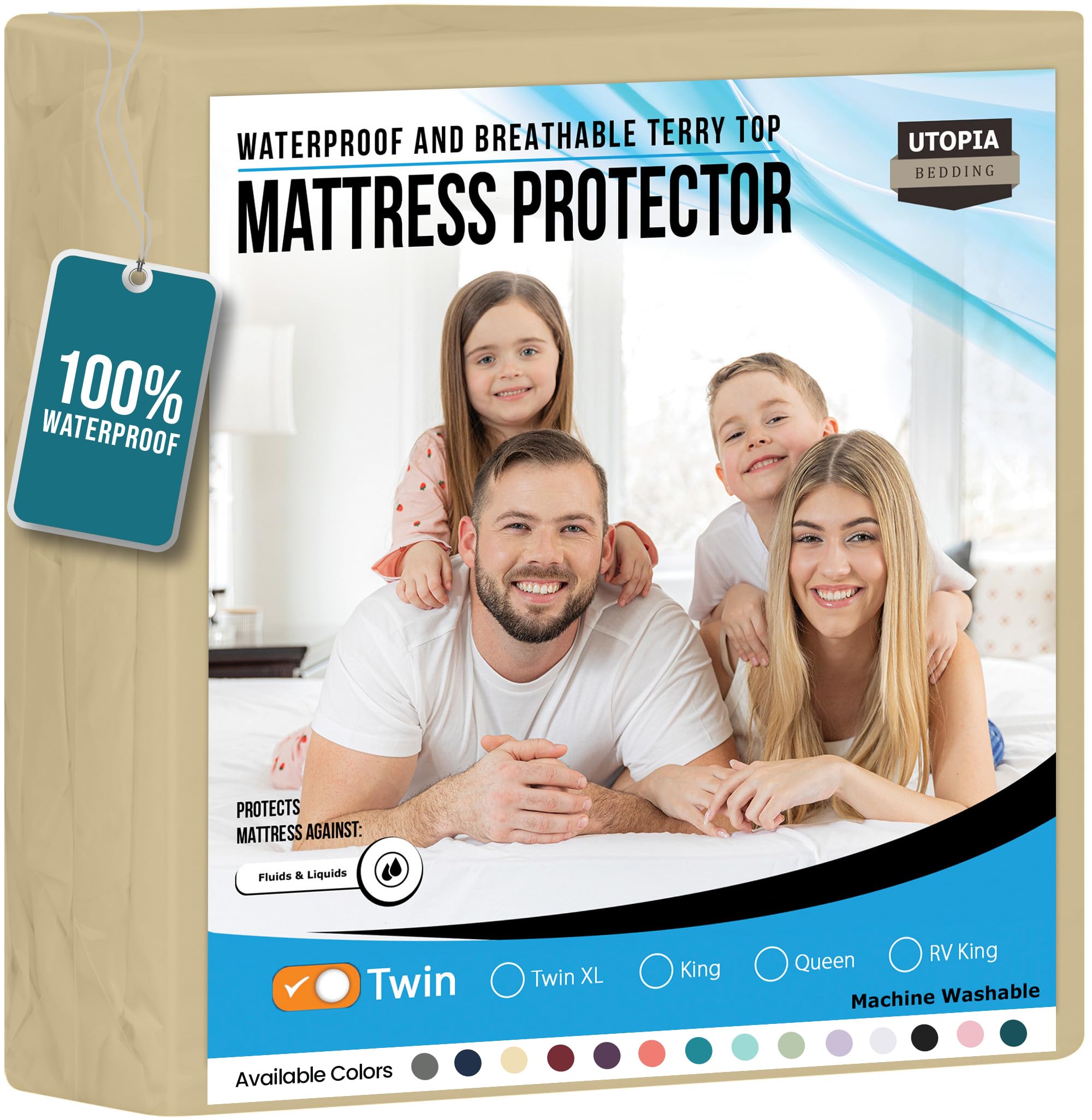 Utopia Bedding Waterproof Mattress Protector Twin