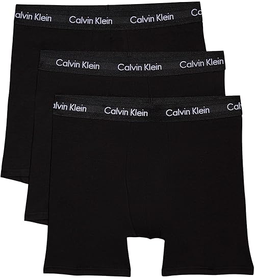 Calvin Klein Men’s 3 Pack Stretch Boxer Briefs, Black (Black W. Black Wb), L