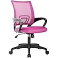 Ergonomic Office Chair Desk Chair Mesh Computer Chair with Lumbar Support Executive Rolling Swivel Adjustable Home Mid Back Task Chair for Women Adults, Pink