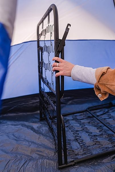 steel cot with mattress