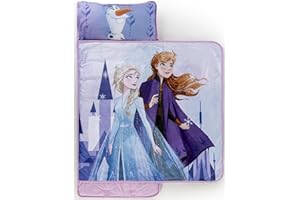 Jay Franco Kids Nap Mat with Embedded Pillow & Blanket – Soft 46"x20" Microfiber Sleeping Bag with Name Tag & Handle for School, Travel, Sleepover