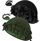 Ababalaya Adjustable Satin Lined Halo Turban for Men Women Twisted Tassel Head Wraps Sleep Cap Beanies Turban Durag
