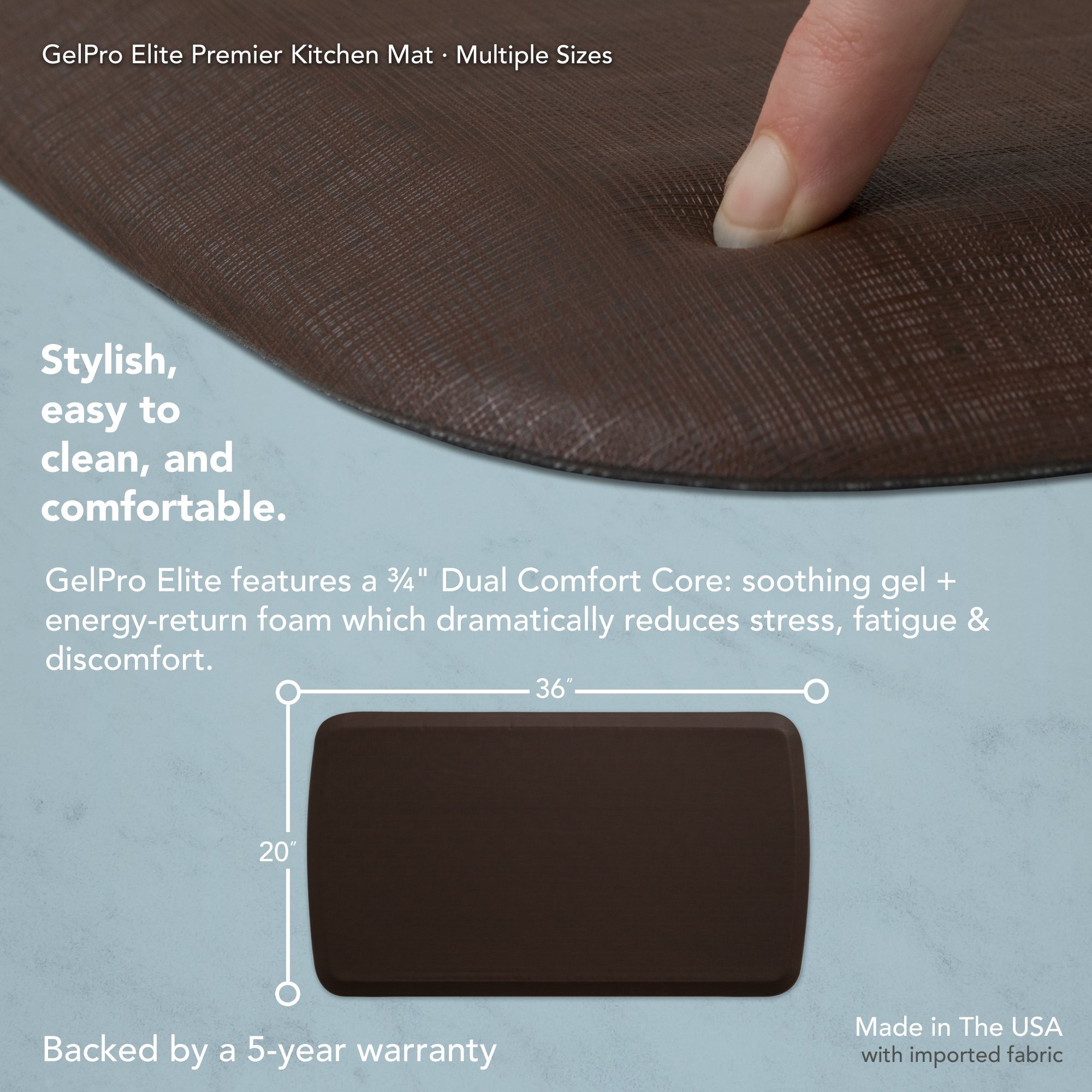 GelPro Elite Premier AntiFatigue Kitchen Comfort Floor Mat, 20x36