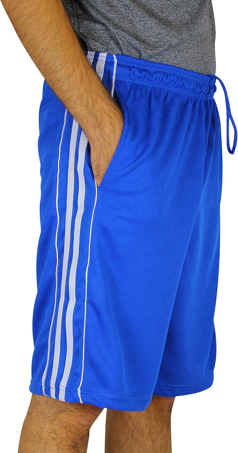 Real Essentials Men's Active Athletic Performance Shorts with Pockets - 5 Pack at  Men’s Clothing store