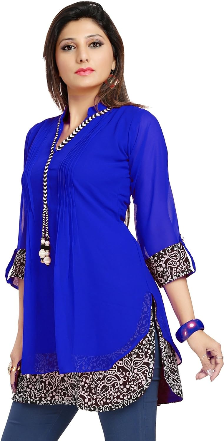 alc creations women's georgette a-line top (alc1030t, red)