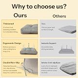FlyGulls Non Slip Chair Cushions 4x 18x18x3in Light Grey 46x46x8cm view 7
