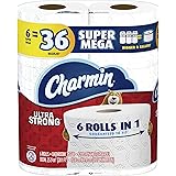 Charmin Ultra Strong Toilet Paper, 18 Super Mega Rolls = 108 Regular Rolls (Packaging May Vary)