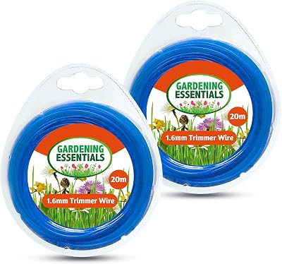 SOL 2 Pack Trimmer Line 20m x 1.6mm Nylon Cord Blue Durable Strimmer Wire