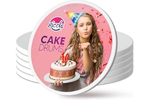 RICCLE Cake Boards - 10 Inch Cake Drum - Smooth-Edged 10 Inch Cake Drum - Sturdy Cake Boards 10 Inch Round - Bend Resistant Multi-Layered Cake Base for Minimalist Displays
