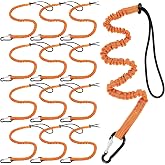 12 Pack Tool Lanyard with Single Metal Buckle and Adjustable Loop, Orange | Retractable Nylon Webbing, Adjustable Loop Ends, Metal Buckles, Screw Locks, Cord Stoppers, 17.6 lb Limit