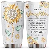 Muilzon Daughter Gift from Mom/Dad Tumblers 20oz - Gifts for Daughter from Mother/Father Coffee Mug - Christmas Mothers Day Birthday Gift Ideas for Adult Daughters Cup