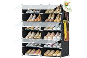Shoe Rack - 6 Tier Shoe Storage Cabinet Shoe Racks for Closet, 24 Pair Plastic Cube Closet Shoe Organizers and Storage Shoe S