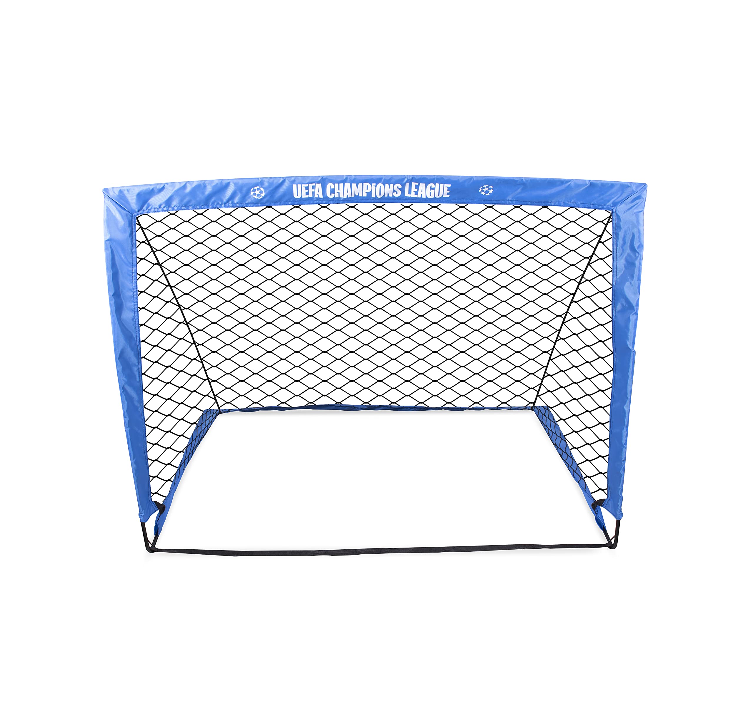 UEFA Champions League 4ft x 3ft Pop Up Flexi Football Goal – Portable Net with Carry Bag, All-Weather Design, Durable Football Training Equipment, Foldable Mini Goal for Garden, Park and Indoor Use