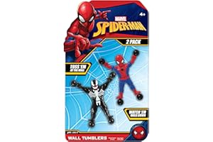 JA-RU Spiderman & Venom Window Crawler Wall Climbers Rolling Sticky Toys (1 Pack with 2 Figures) Marvel Avengers Superheroes Fidget Toy. Wacky Games Pinata Toys A-6803-1