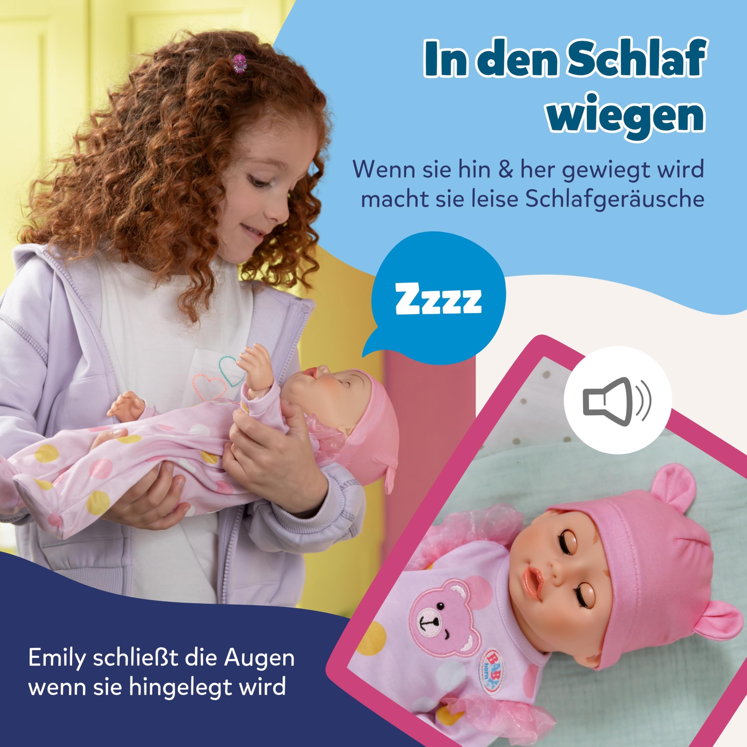 BABY Born Emily Lauf mit Mir - 43 cm Puppe mit elektronischen Funktionen - Krabbel- & Lauflernpuppe mit Soundfunktion - Inkl. rosa Strampler & Mütze - Geeignet für Kinder ab 3 Jahren 6