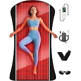 77.6"x36" Red Light Therapy Mat for Body, 1408pcs LED Infrared Red Light Therapy Blanket, 3 in 1 Dual Wavelength (660nm &amp; 850nm), Infrared Heating Pad with 5 Modes &amp; Pulse Modes &amp; 10-90min Timer
