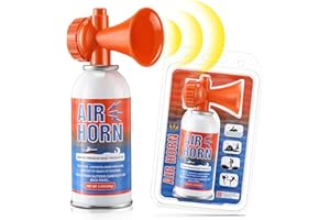 HappyAlley 1 Pack Large Air Horn for Safety 3.5oz, 122dB Very Loud Marine Air Horn for Boat, Coast Guard Approved, Great for Boat & Marine Safety, Sporting Events, Travels, Hiking (Orange)
