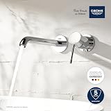 GROHE Essence 2 Hole Basin Mixer Tap Chrome 110mm Centre Wall Mounted Metal view 2