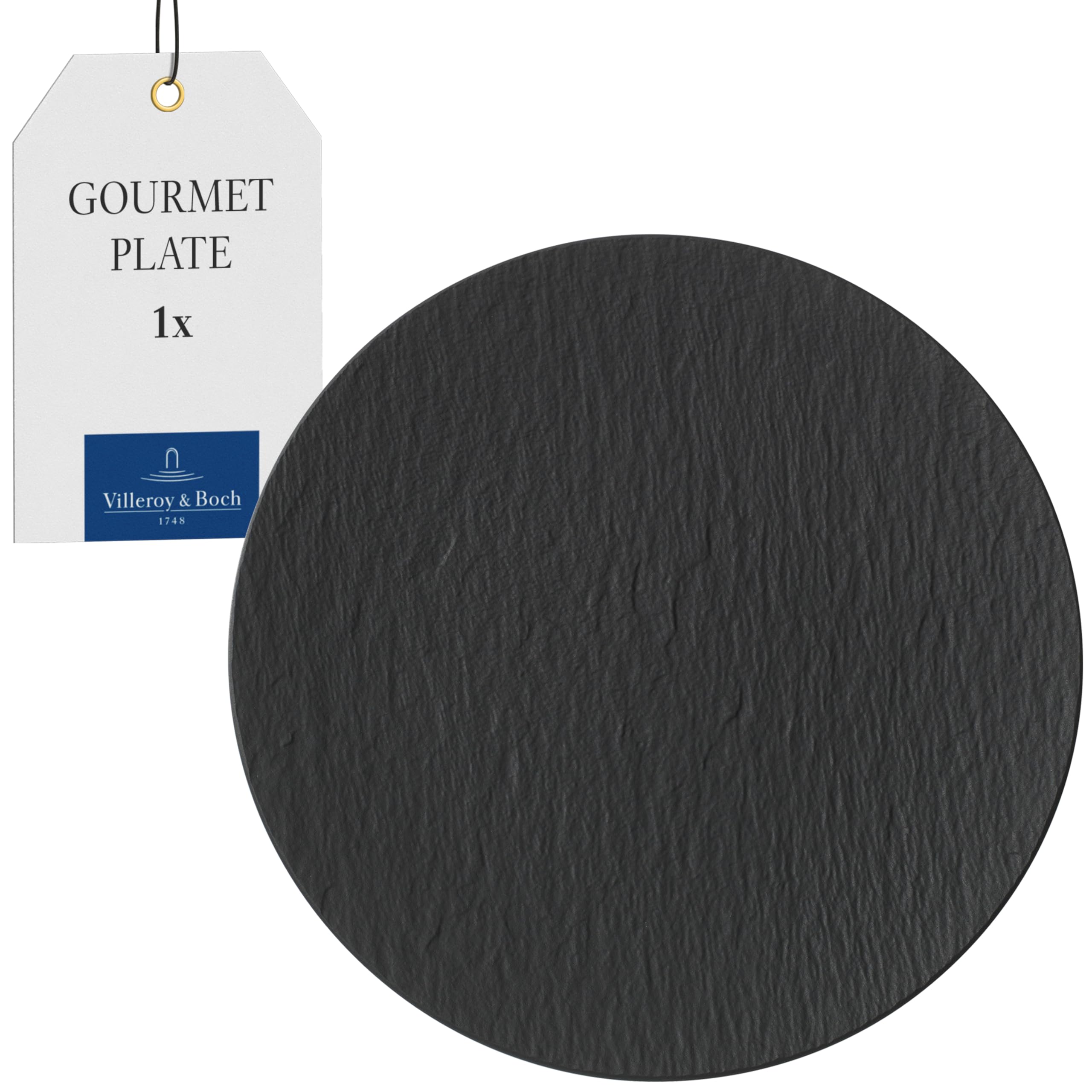 Villeroy & Boch - Manufacture Rock pizza plate, premium porcelain, dishwasher-safe, microwave-safe, black