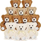 12Pcs Bulk Teddy Bear Baby Shower,13.78" Cute Teddy Bear Stuffed Animals,Small Stuffed Bears Plush for Wedding,Birthday Chris