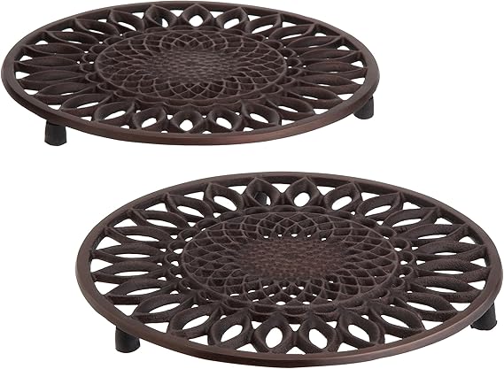 Amazon.com: DII Antique Finish Sunflower Aluminum Trivet ...