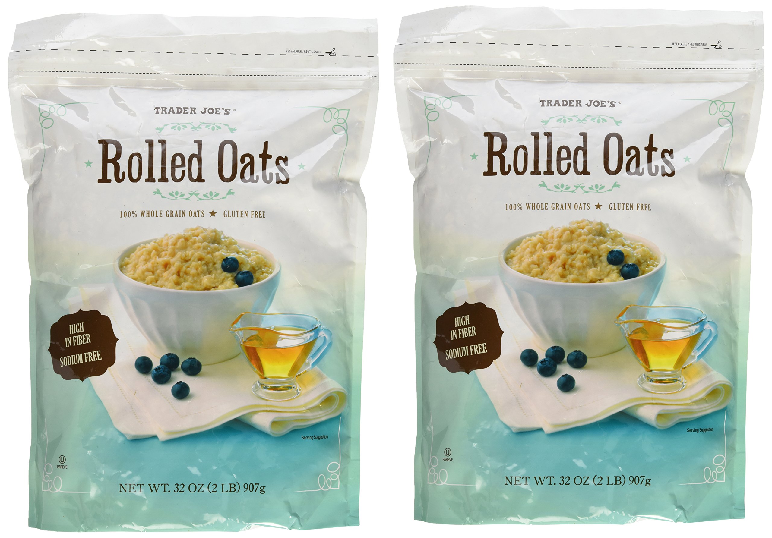 Trader Joes Gluten Free and Wheat Free Rolled Oats, 32 OZ Oatmeal Breakfast Cereals