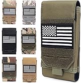 Molle Phone Pouch, Od Green Small Tactical Cell Phone Holster, Heavy Duty Waterproof Smartphone Case Holder for Vest Belt Waist (Army Green)